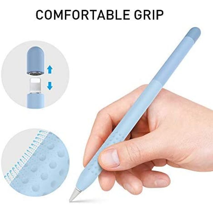 AhaStyle Gradient Colorful Ultra-Thin Sleeve Suitable for Apple Pencil 2nd Gen, Soft Silicone Material, Lightweight, Durable Compatible with all-new Apple Pencil - Blue