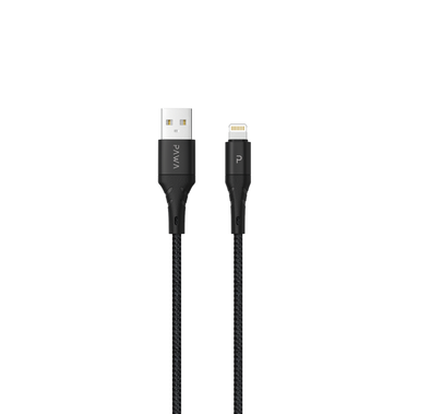 باوا كبل من النايلون مضفر 2.4 أمبير بيانات و شحن سريع 2 متر / 6.5 قدم - أسود