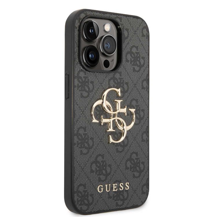 Guess PU Leather Case with 4G Metal Logo - Grey - iPhone 15 Pro Max