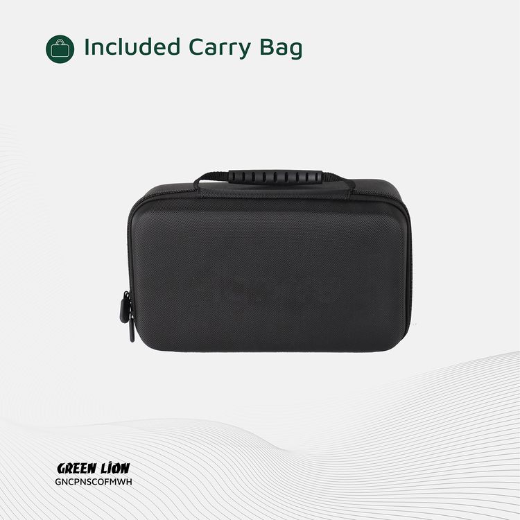 Green Lion Campinas Portable Coffee Maker with 150mL Coffee Cup Capacity, 20 Bar Pump Pressure, 70 Seconds Fast Extraction Time, Carrying Bag Included, 90°C Heating Temperature - White