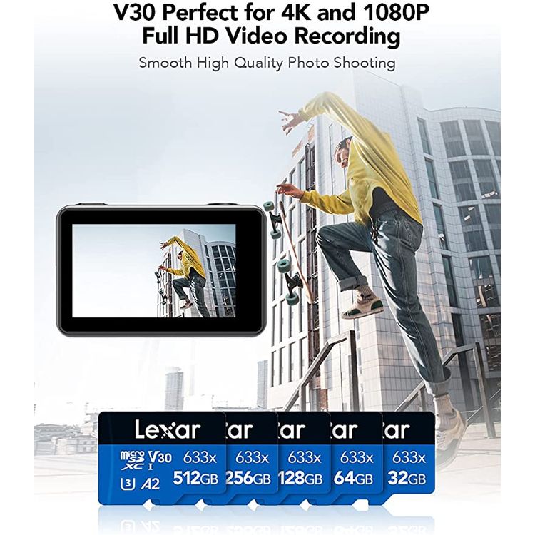 Lexar High-Performance 633x 512GB microSDXC UHS-I Card - Black