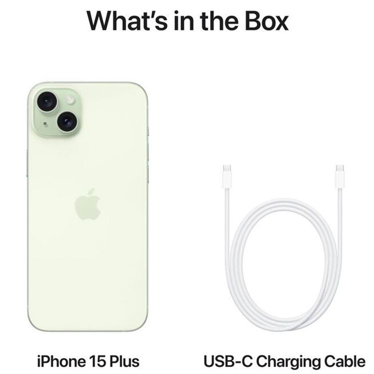 Apple iPhone 15 Plus with 256GB Capacity, 6.7-inch Screen Size, Dual eSIM, 48MP Camera Resolution, A16 Bionic Chip, USB-C Connector Type, 5G Network Technology, Splash, Water & Dust Resistant - Green