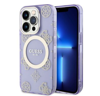 Guess - حافظة Magsafe IML - ذهبي بنفسجي - لأيفون 15 برو