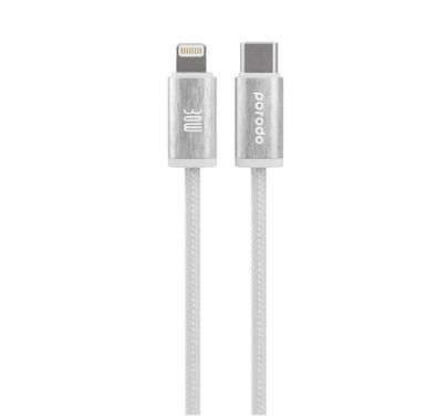 Porodo Woven 30W Type-C To Lightning Cable Cable 1.2M  - White