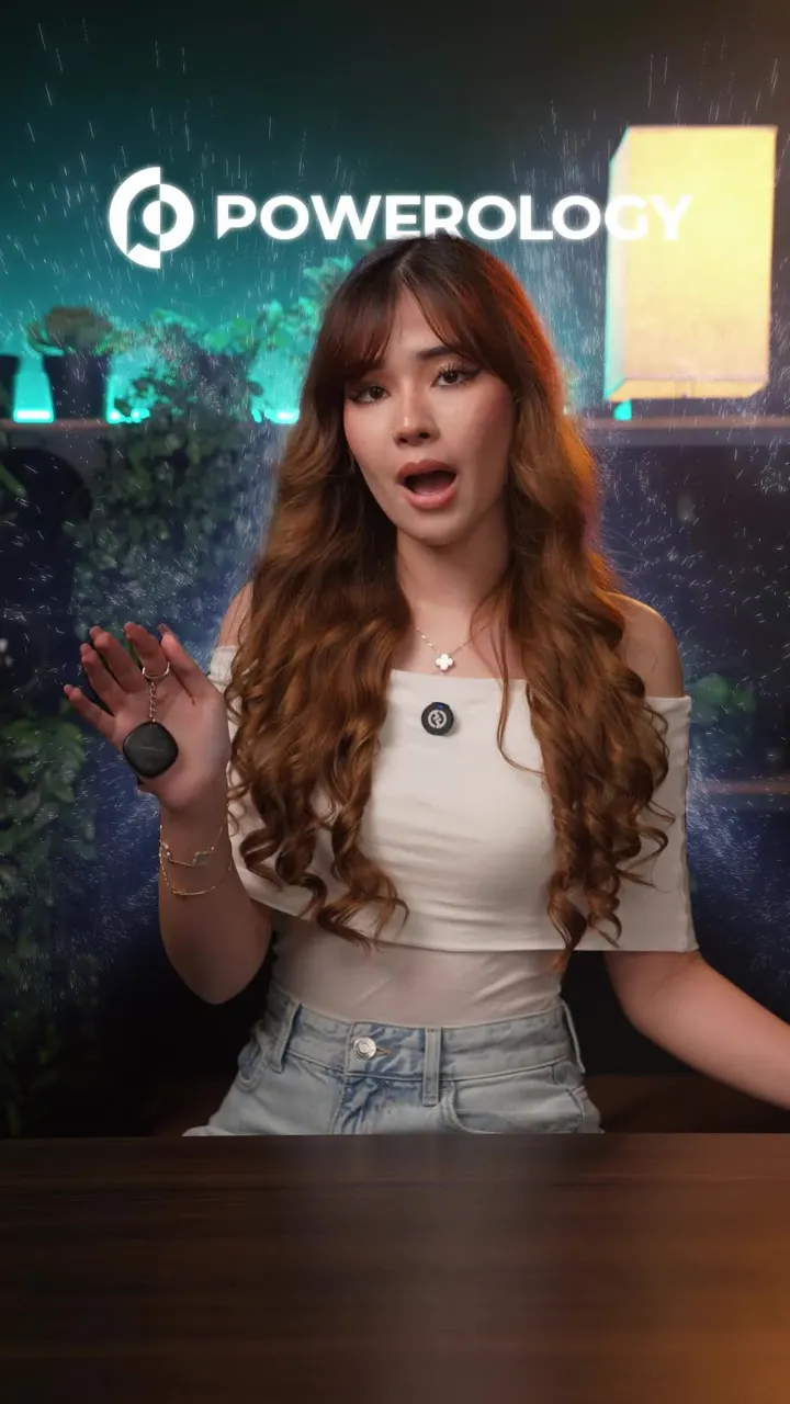 Powerology Smart Tag with Real-Time Updates, Up to 16 Months Battery Life, Compatible with macOS, iOS 14.5 & Above, Bluetooth Version 5.3, Portable Design, CR2032 Replaceable Battery - Black