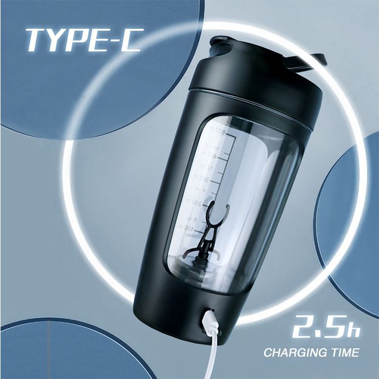 Green Lion Protein Mixer with 650mL Capacity, 1200mAh Battery Capacity, Tritan + ABS + PP Material, Type-C Charging Port,  2.5 Hours Charging Time, 30 Minutes Working Time - Black