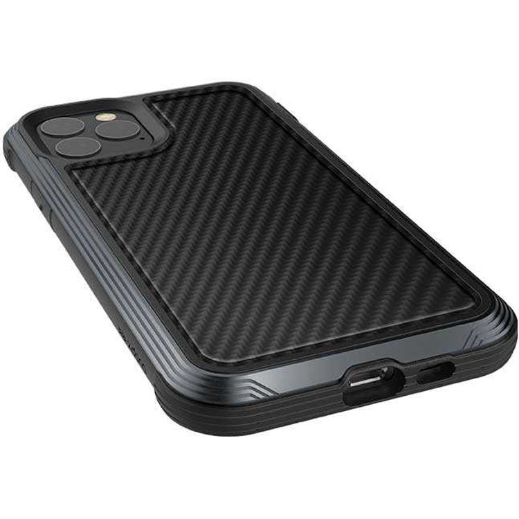 X-Doria Defense Lux Phone Case Compatible for iPhone 11 Pro (5.8") Suitable with Wireless Charging - Black Carbon
