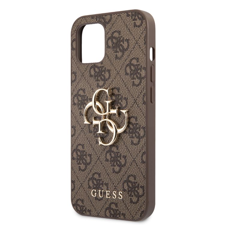 CG MOBILE Guess PU Leather 4G Big Metal Logo Compatible for iPhone 13 (6.1") Anti-Scratch, Easy Access to All Ports, Shock Absorption & Drop Protection