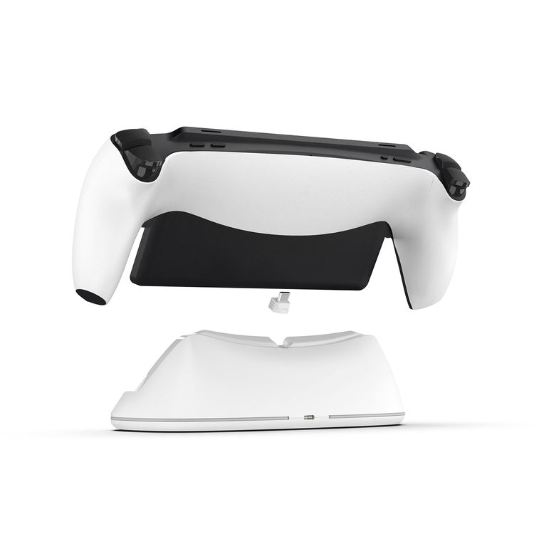 Porodo Gaming PlayStation Portal Charging Dock with RGB Lights, Type-C Connector, 3.5 Hours Charging Time, Built-in Safeguards, Anti-Slip Base, Magnetic Charging - White