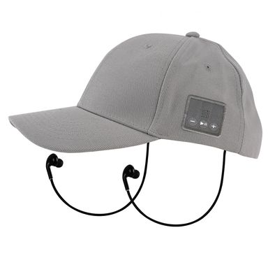 Porodo Sport Cap Wireless Audio Bluetooth Hat with Stereo Speakers & Microphone, Up to 10 Hours Play Time, IPX3 Sweat-Resistance Level, 10m Transmission Distance, Soft Breathable Fabric, One-Touch Button Control, Wearable Audio Technology - Gray