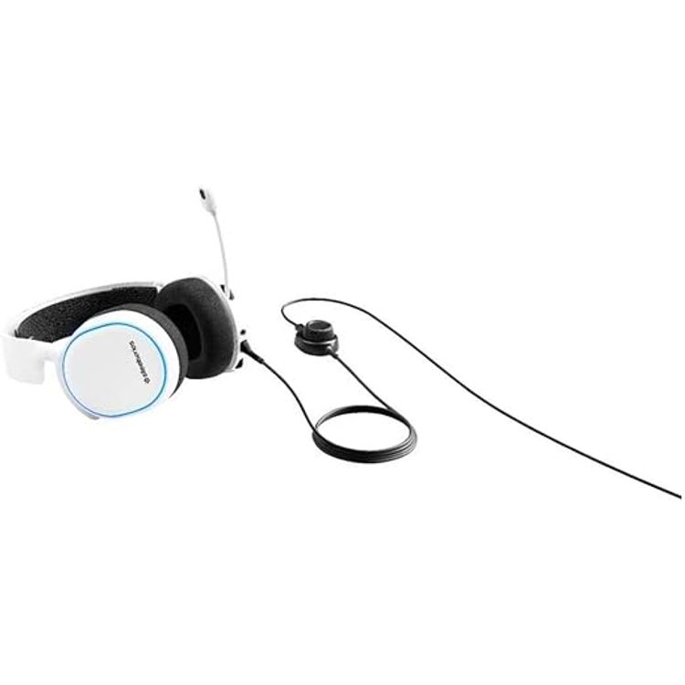 SteelSeries Arctis 5 (2019 Edition) RGB Illuminated Gaming Headset with DTS Headphone: X 7.1 Surround for PC, PlayStation 4, VR, Android and iOS, USB or 4-Pole 3.5mm - White | 61507 (PS4)
