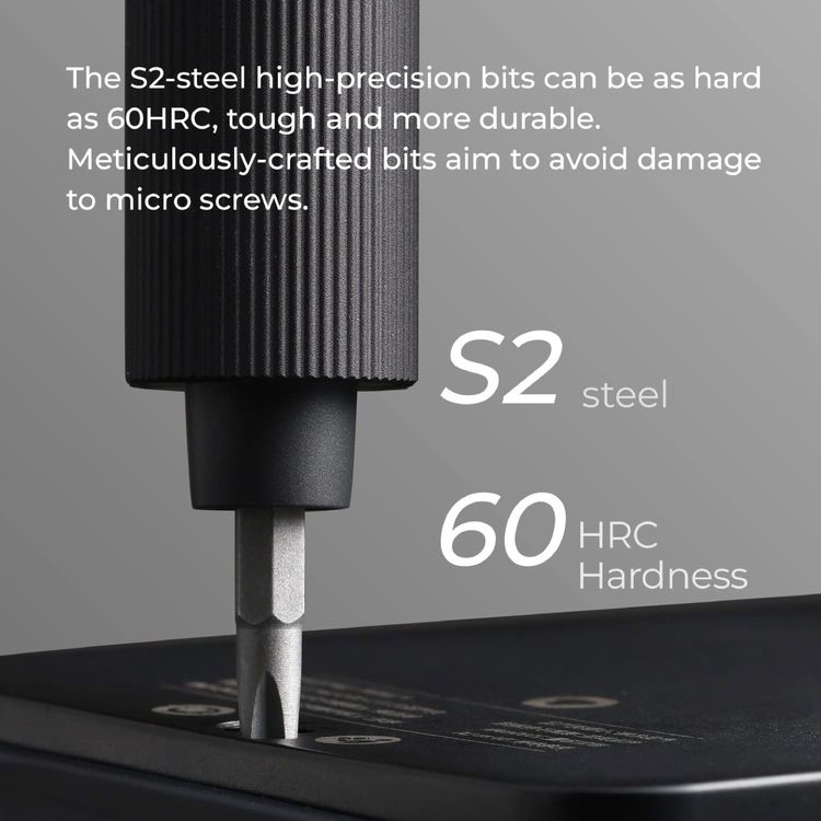 باورولوجي 25 في 1 مفك كهربائي مع سبيكة ألومنيوم - رمادي