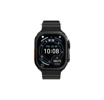 Green Lion Ultra Light Smart Watch with 5 Days Working Time, Bluetooth Version 5.4, IP65 Water Resistance Level,  2.01" TFT IPS Display, 200mAh Battery Capacity, Real-Time Notifications, Health Monitoring, Dynamic Island, Weather Forecast, Always-On Display, Featherlight Design - Black