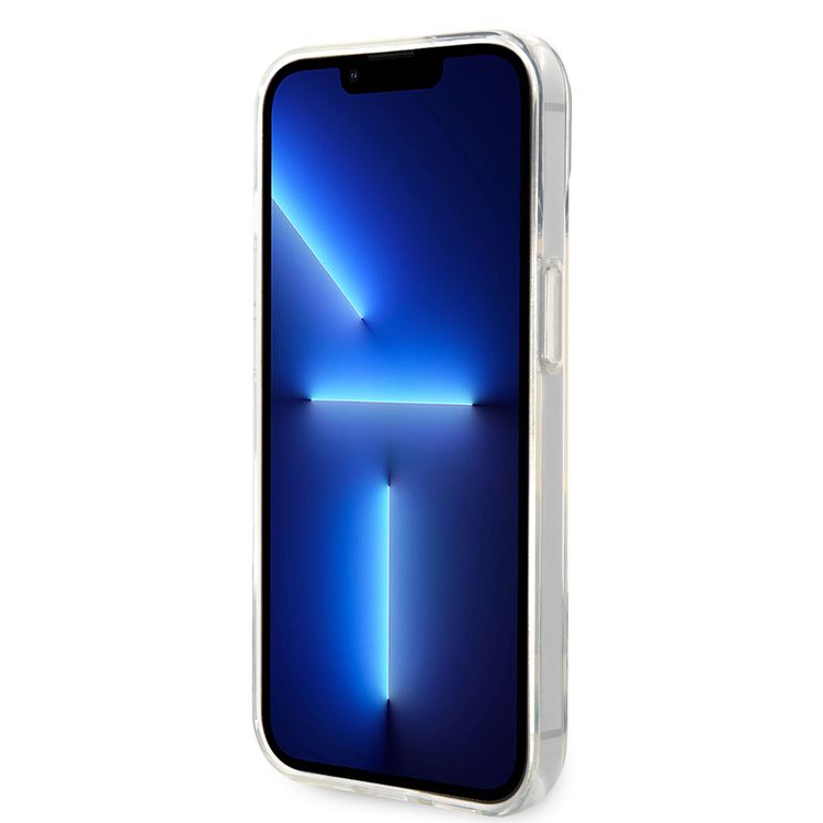 Karl Lagerfeld IML Case with Black Camera Outline & Printed Choupette Body Logo iPhone 14 Compatibility - Transparent