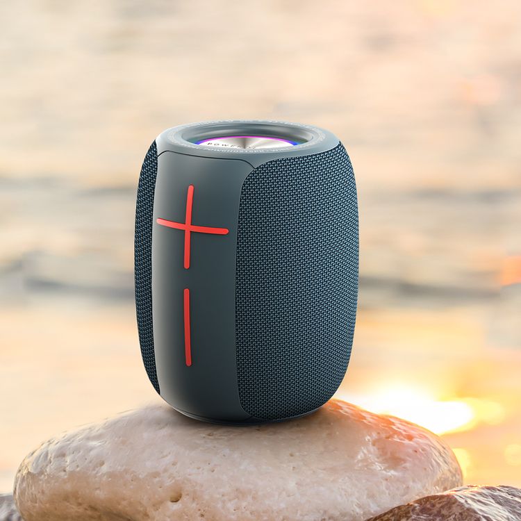 Powerology Ghost Speaker, 5h Playtime, Bluetooth 5.0, 1500mAh Battery Capacity, FM Function, IPX5 Water Resistant, Enhanced Bass - Navy