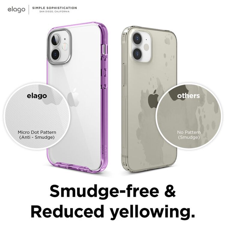Elago Hybrid Case Compatible with iPhone 12 Mini (5.4")Ultimate Protection, Raised Bezel,Supports Wireless Charge,Anti-Yellowing, Shock Absorbing Design,Scratch Resistant-Lavender