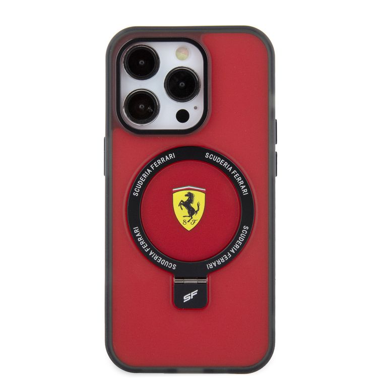 Ferrari iPhone 15 Pro Max For Magsafe Ring Stand Case - Red