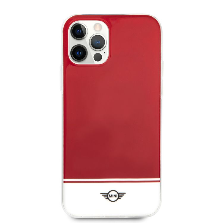 Mini Cooper PC/TPU Bottom Stripe Hard Case for iPhone 12 / 12 Pro (6.1") - Red