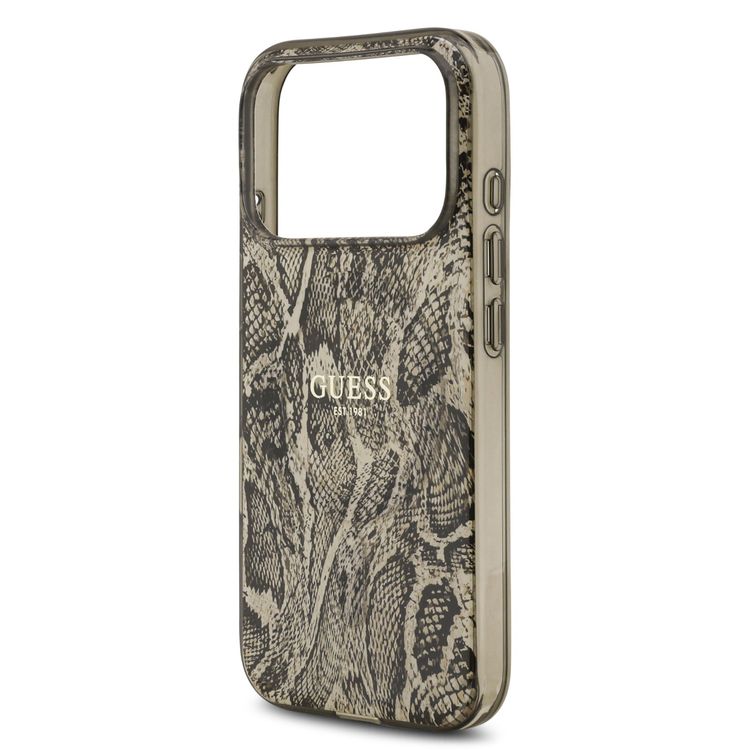 غطاء لجهاز iPhone 17 Pro بتصميم نمط Phython وشعار كلاسيكي مصنوع من مواد PC وTPU مع تقنية MagSafe، يوفر حماية ضد السقوط، وقبضة مريحة، وشكل نحيف وأخف وزناً، مع عبوة مستدامة، وتركيب سهل - بني