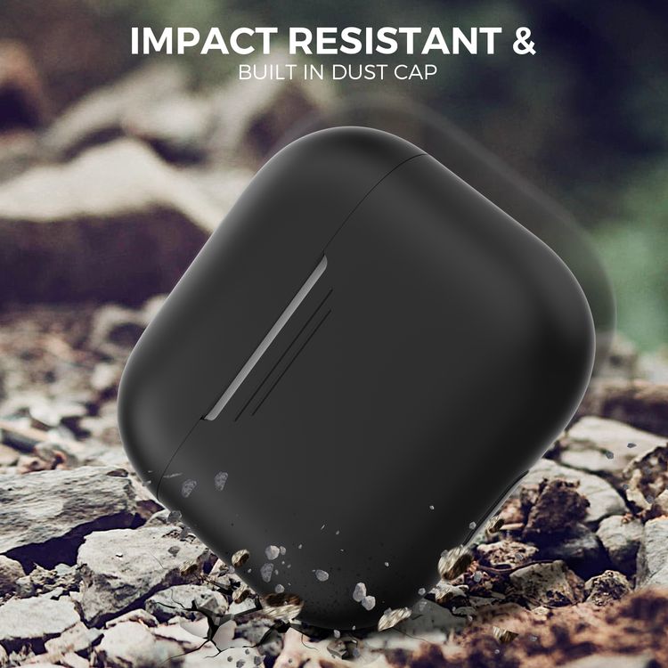 AhaStyle PT176-BK Full Cover Silicone Case for Airpods 3 Drop Shock Protection, Front LED Visible Cover with Carabiner Suitable with Wireless Chargers - Black