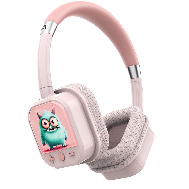 Porodo Soundtec Yotowave Kids Wireless Headphones with Comfortable & Breathable Cushion, 200mAh Battery, Up to 25 Hours Play Time, 40mm Speaker Size, Bluetooth Version 5.4, Recommended for Kids Aged 6+, Skin-Friendly Material, Safe Volume Limit - Pink