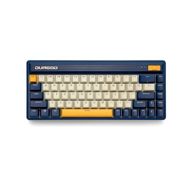 Durgod Fusion Wireless MechanicaKeyboard 65% Layout Doubleshot PBCherry Profile, Bluetooth 5.0, compatibility with Mac & Windows, USB Type C, Red Switch - Gray/White/Orange