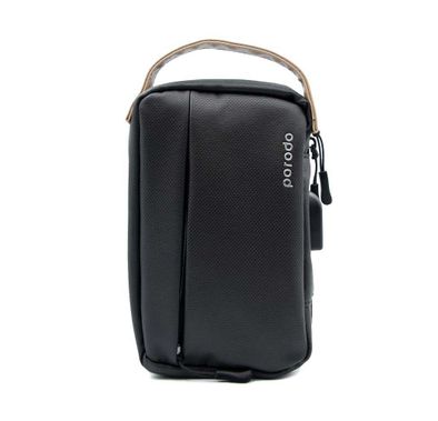 Porodo Convenient Leather Storage Bag 8.2" - Black