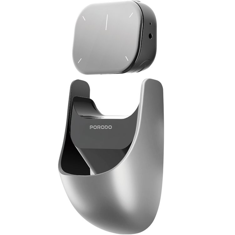 Porodo Vireo Smart Wireless Mouse for Desktop & Presentation, Spotlight Indicator Light, Adjustable DPI, 450mAh Battery Capacity, 2.5 Hours Charging Time, 20 Days Working Time, Bluetooth Version 5.0, Windows & MacOS Compatibility - Gray