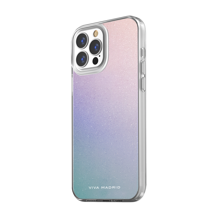 Viva Madrid Ombre Hybrid Anti-Shock TPU/PC Air Pockets Case with Embedded Silver Glitters  Compatible for iPhone 13 Pro (6.1") Scratch Resistant, 360º Full Protection