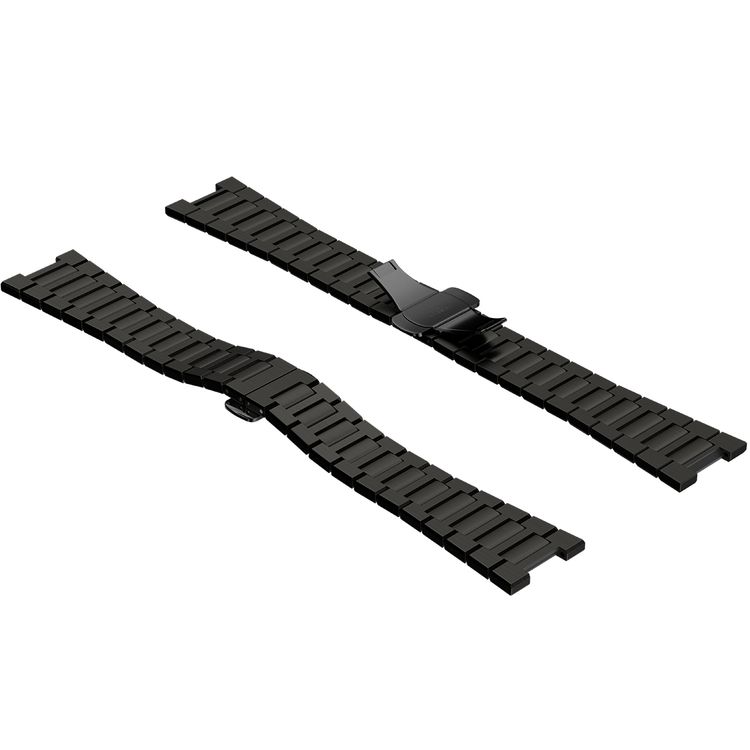 Levelo Royal Stainless Steel Strap & Case for Apple Watch 49mm, Butterfly Clasp, Adjustable Links, Quick & Convenient Removal - Black