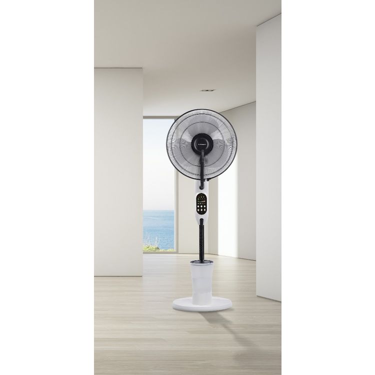 Powerology Tilt & Oscillating Fan Mist Spray & Humidifier, 2.8 L Water Tank Capacity, 3 Speed Settings - Black