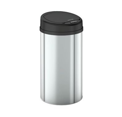 Green Lion Smart Trash Bin with 15L Capacity, Removable Liner Ring, Manual Touch Control, 15cm Sensing Range, Motion Sensor, Soft-Close Lid, Dual Power Supply, LED Countdown Indicator - Silver