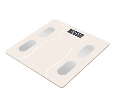 PAWA Smart Body Scale with Body Analysis iOS & Android App, 2.6" LCD Display, Kilogram & Pound Measurement Units, 2 x AAA Batteries, 180kg Maximum Weight Capacity - Beige