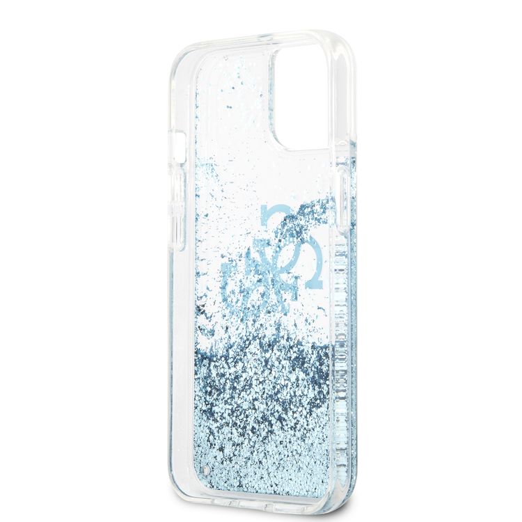 CG MOBILE Guess Liquid Glitter Case with 4G Electroplated Logo Compatible for iPhone 13 (6.1") Anti-Scratch, Easy Access to All Ports, Shock Absorption
