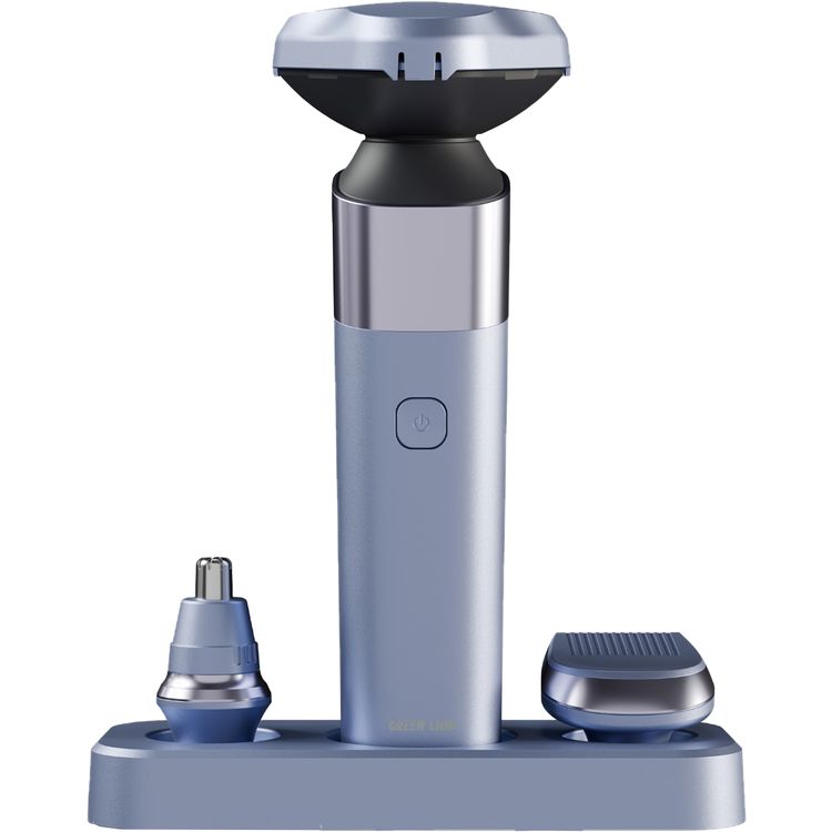 Green Lion 3-in-1 G-Blade Trimmer with Digital Display, 90 Minutes Working Time, 5W Power, Stainless Steel Blade, 600mAh Battery, Travel Lock, Shaver, Hair & Nose Trimmer - Gray