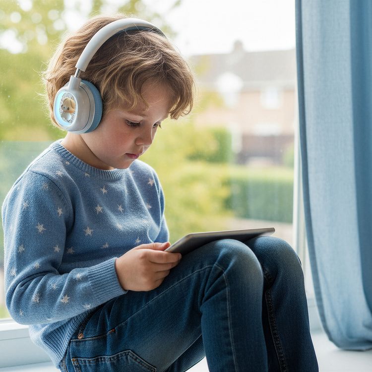 Green Lion GK-600 Kids Wireless Headphone with 20 Hours Play Time, Designed for Ages 3+, Versatile Playback, 85dB Safe Sound Limit, Built-in Microphone, LED Light Design, Soft Padded Cushions, Kid-Friendly Controls - Blue