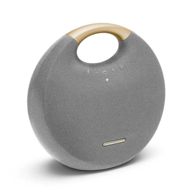 Harman Kardon Onyx Studio 6 Portable Wireless Bluetooth Speaker with Aluminum Handle, 8-Hours Playtime, IPX7 Waterproof, Wireless Dual Sound  - Gray