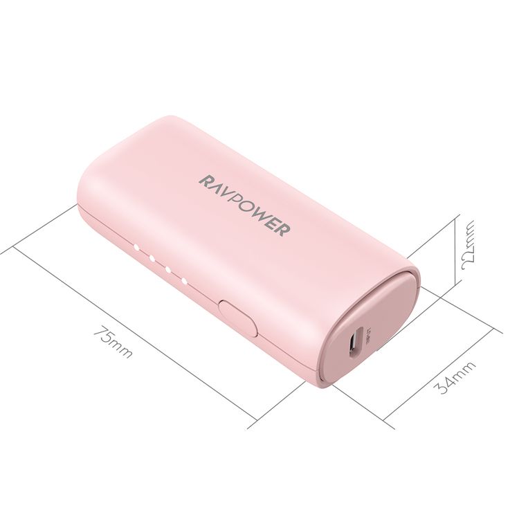 راف باور باور بانك محمول 3350 مللي أمبير مع تقنية الشحن السريع ايسمارت شحن سريع ، شاحن محمول صغير الحجم ، تصميم مريح ، غلاف مضاد للخدش ، مؤشر شحن ليد ، باور بانك للحماية من الحرارة الزائدة