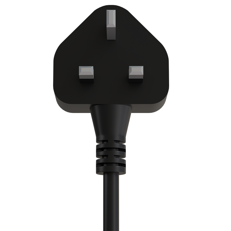 Powerology Holix GaN Multi-Port Power Station with PD 140W, High-Powered GaN Technology, Multi-Device Charging, Triple AC Sockets, 1.5m UK 3-Pin Power Cord - Gray