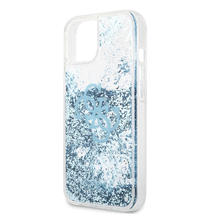 CG MOBILE Guess Liquid Glitter Case with 4G Electroplated Logo Compatible for iPhone 13 (6.1") Anti-Scratch, Easy Access to All Ports, Shock Absorption