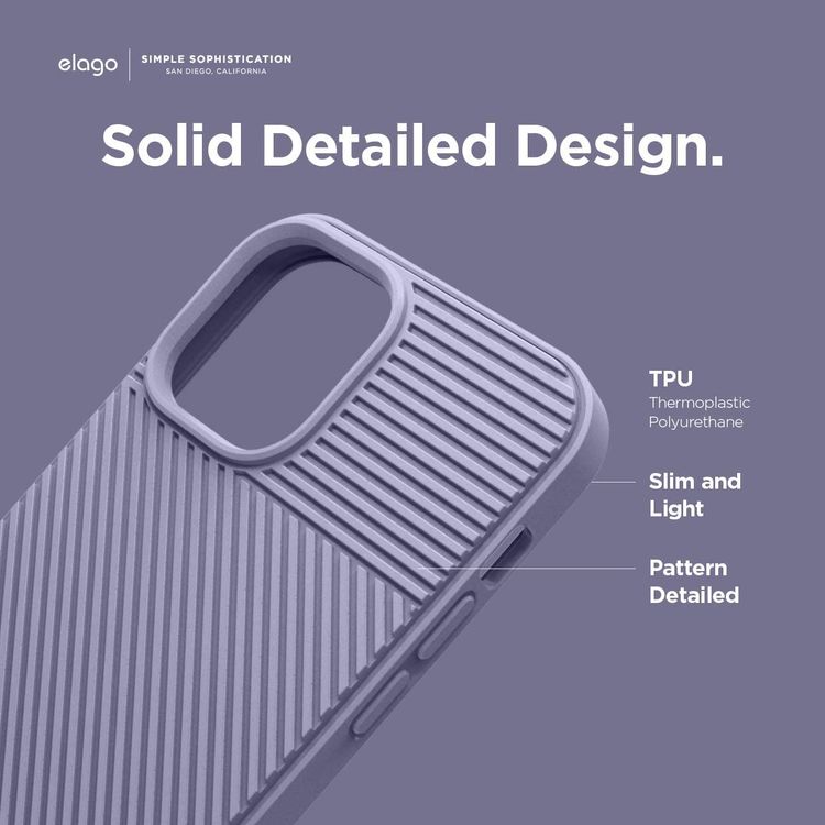 Elago TPU Cushion Case Compatible for iPhone 12/12 Pro (6.1") - Lavender Grey