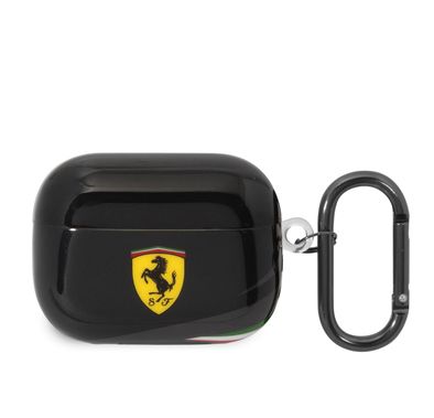 CG MOBILE Ferrari TPU Case with Double Layer Design Shockproof Case Cover Portable & Protective with Scratch Protection, Resistant to Damage Compatible with Airpods Pro - Black