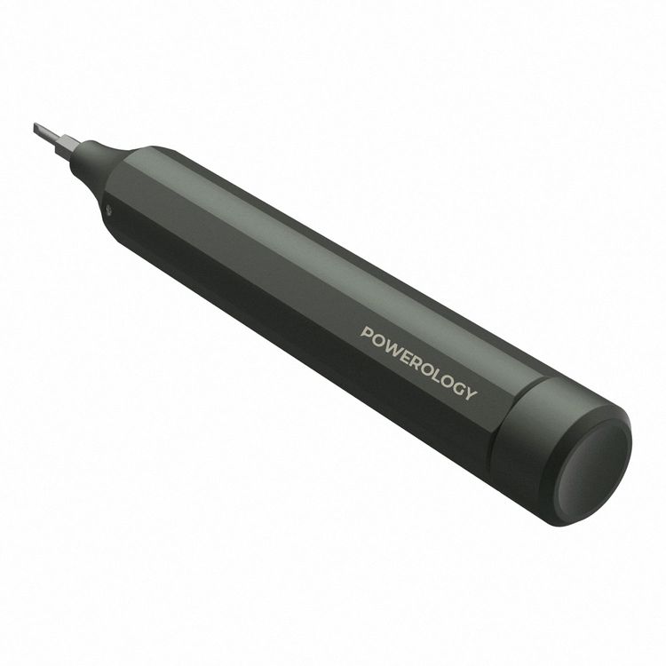 Powerology 22 Bits Screwdriver Set with Internal Storage, Double Ended, Aluminum Alloy Material, Light and Portable - Black
