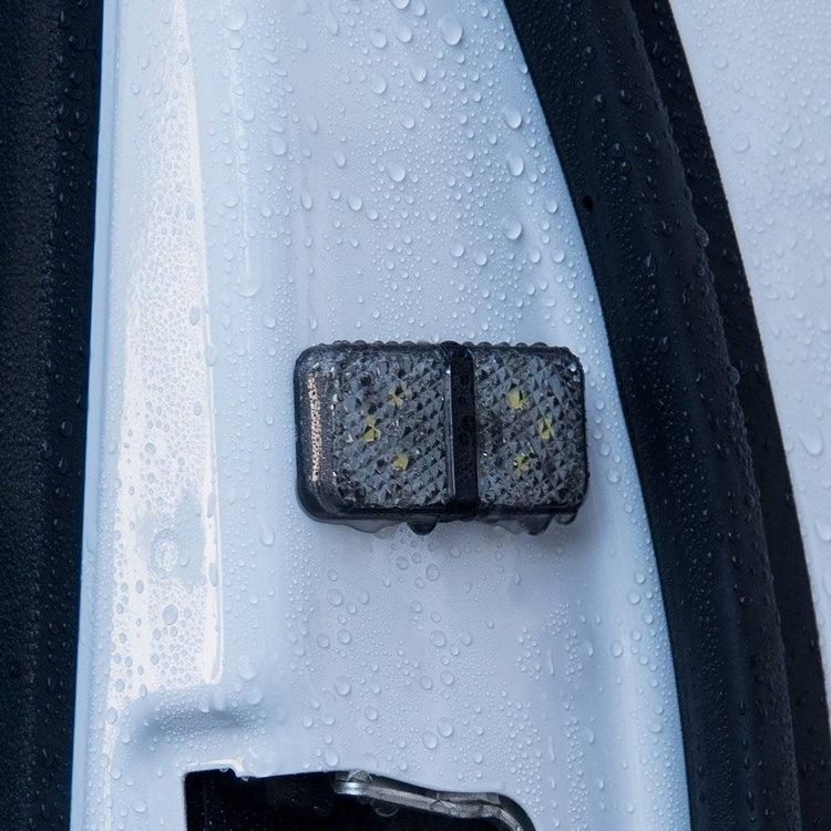 Baseus Door Open Warning Light with LED Lamp, Aluminum + ABS + PC, Waterproof, 2 Pieces - Black