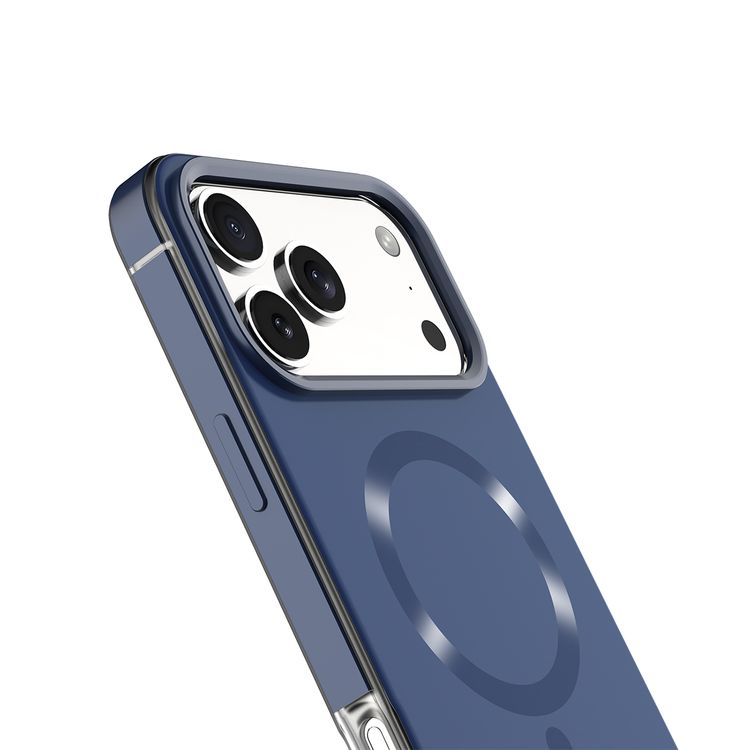 Levelo Opulis MagSafe Frosted Case for iPhone 17 Pro, Liquid Silicone Comfort, Anti-Scratch, Aluminum Alloy Frame for Camera & Edges, Anti-Fingerprint, Strong Magnets, Multi-Layer Design, Shock-Resistant Bumper, Non-Slip Surface - Midnight Blue