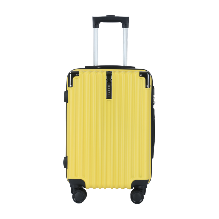 Levelo 3-Set ABS Luggage with Built-in Weighing Scale, Combination Lock, Iron Trolley, Double Wheels, Impact-Resistant Corners & Shock-Resistant, PP & Soft Rubber Handle - Yellow