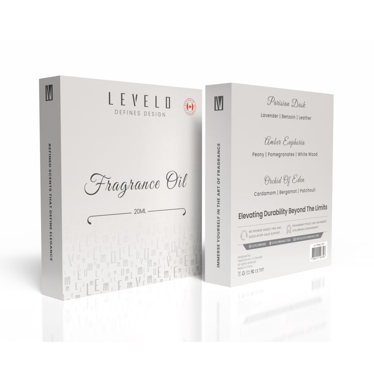 مجموعة عطور Level 3 in 1 بحجم 20 مل، برائحة الأوركيد الغامقة الباريسية ورائحة العنبر يوفوريا - شفافة