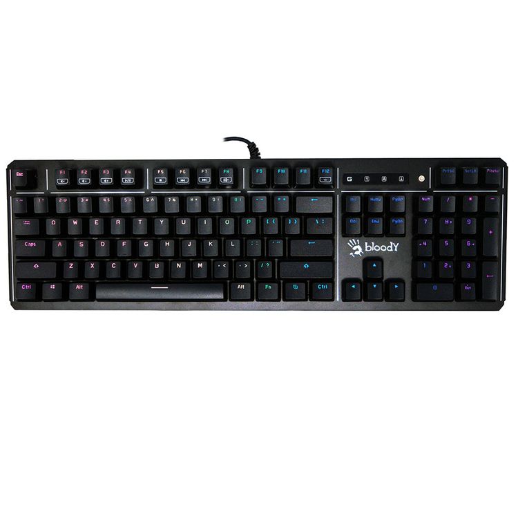 لوحة مفاتيح الألعاب بلودي B975: مفتاح بصري خطي - ملاحظات خفيفة وفورية | أسرع مفاتيح لوحة مفاتيح في الألعاب | مقاومة الماء | إضاءة ار جي بي | مسند المعصم القابل للفصل | أسود