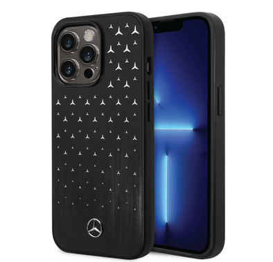 Mercedes-Benz Aluminum Case with Star Pattern Bumper ProtectioniPhone 14 Pro Max Compatibility - Black