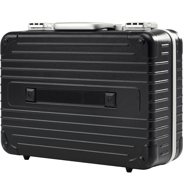 Porodo Travel Makeup Case with Detachable LED Mirror, 3000mA Battery, 144 LED Beads, 2800-6500K Color Temperature, 3 Light Modes, USB-C Charging Interface, Multiple Compartments - Black